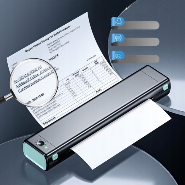 Przenośna termiczna drukarka Phomemo M08F bluetooth do dokumentów A4 tatuaż zdjęcie 12