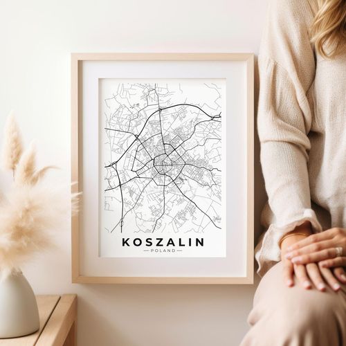 Plakat mapa plan miasta Koszalin 30x40 cm na Arena.pl