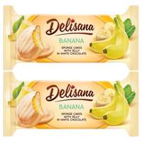 Delisana Ciastka z galaretką bananową w białej czekoladzie 135g x 2 sztuk