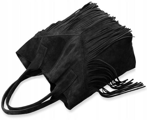 TOREBKA Worek Włoska Torba VERA PELLE Zamszowa SKÓRZANA Shopper Duża BOHO na Arena.pl