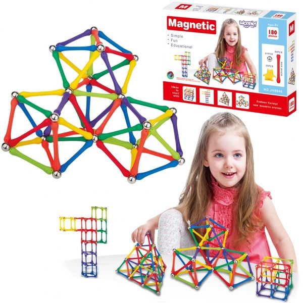 WOOPIE Magnetic Construction Blocks Creative Puzzle 180 pcs. zdjęcie 1