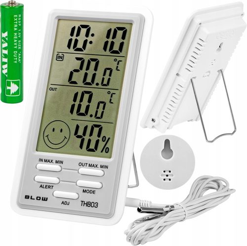 STACJA POGODOWA POGODY LCD TERMOMETR HIGROMETR ZEGAR MAGNES BATERIA na Arena.pl