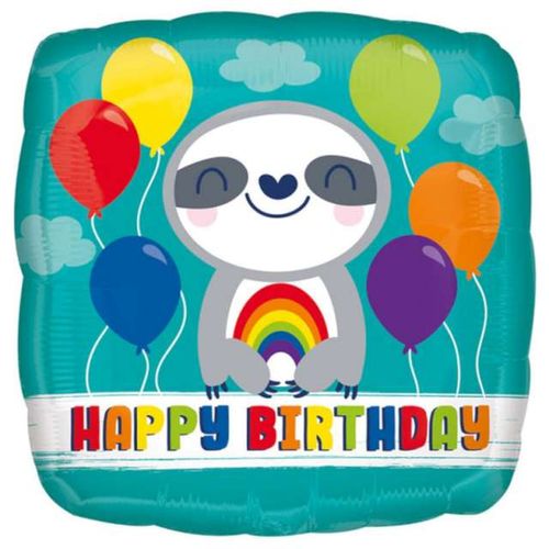 Balon Foliowy 18" Leniwiec - Radosne Urodziny z Kolorową Tęczą na Arena.pl