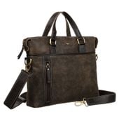 skórzana, brązowa torba męska na dokumenty z miejscem na laptopa - peterson