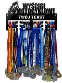Wieszak na medale WYŚCIGI MOTOCYKLOWE twoje imię dowolny tekst 130.3