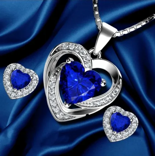 Serca Srebrny Komplet Cyrkonie Srebro 925 Prezent na Arena.pl