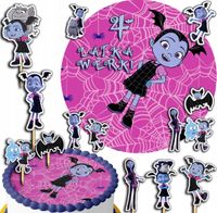 ZESTAW OPŁATEK NA TORT 20CM + TOPPERY PAPIEROWE - VAMPIRINA 15CM 18CM