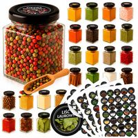 24x słoiczki 120 ml na przyprawy + NABIERAK + 200x etykiety PRZYPRAWNIK
