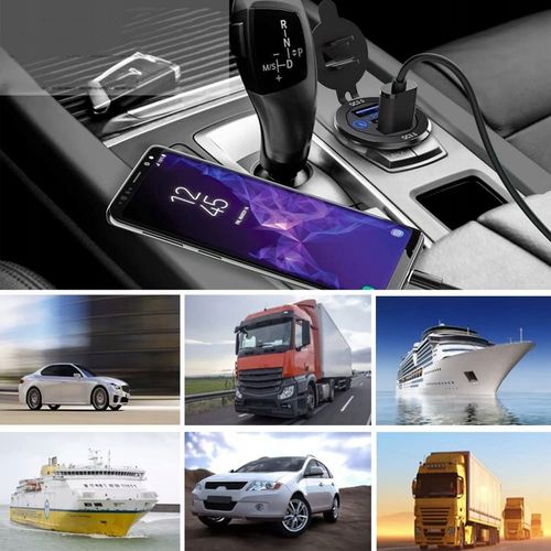 GNIAZDO ŁADOWARKA SAMOCHÓD QC3.0 3xUSB 12V-24V na Arena.pl