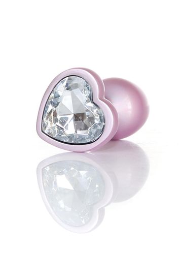 plug jewellery pearl pink heart plug  clear s na Arena.pl