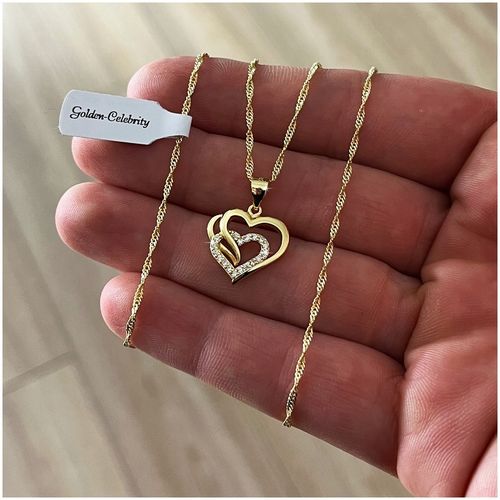 ZŁOTY ŁAŃCUSZEK Z SERDUSZKIEM 925/585 PREZENT DLA NIEJ, KOBIETY, ŻONY, MAMY na Arena.pl