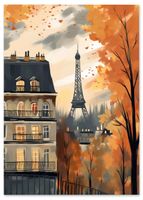 Plakat ilustracja Paryż jesień 70x100 cm