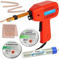 LUTOWNICA TRANSFORMATOROWA 100W PISTOLET CYNA PASTA GROTY KALAFONIA ZESTAW