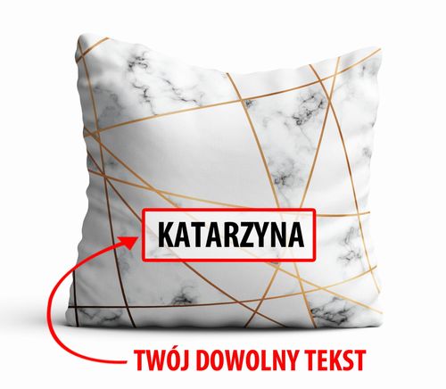 Poduszka Dekoracyjna MARMUR  z Twoim napisem M01 na Arena.pl