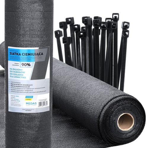 SIATKA CIENIUJĄCA GRAFIT maskująca UV 90% 1,5x25m na Arena.pl
