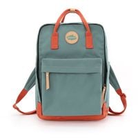 stylowy, pojemny plecak w turkusowo-czerwonym kolorze - himawari