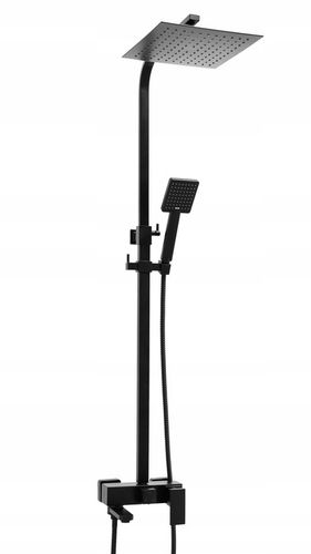 Bateria wannowa ścienna czarna z deszczownicą słuchawką i wężem YOKA HOME na Arena.pl