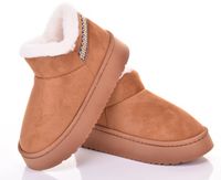 BUTY ZIMOWE DAMSKIE ŚNIEGOWCE NA PLATFORMIE WSUWANE OCIEPLANE