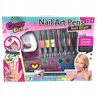 ZESTAW DO MANICURE STYLIZACJI PAZNOKCI DLA DZIECI SUSZARKA LAMPA UV 18EL.