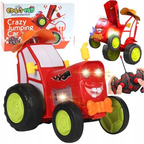 TRAKTOR AUTKO ZDALNIE STEROWANE CIĄGNIK RC CZERWONY ŚWIECI SKACZE TAŃCZY na Arena.pl