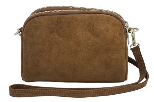 Mała torebka zamszowa wieczorowa - Brązowa jasna na Arena.pl