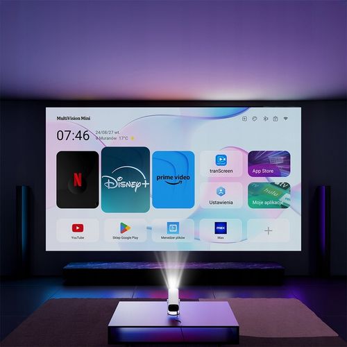 PROJEKTOR RZUTNIK PRZENOŚNY SMART MINI Android 12 TV WiFi BT +HDMI +ETUI na Arena.pl