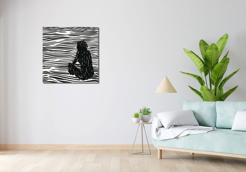 Obraz 70x70cm Złożone Fluidalne Linie zdjęcie 2