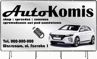 BANER REKLAMOWY oczkowany 100x50cm projekt w cenie AUTO KOMIS