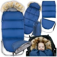 Zestaw śpiworek do wózka fotelika na sanki zimę granatowy torba + pokrowiec