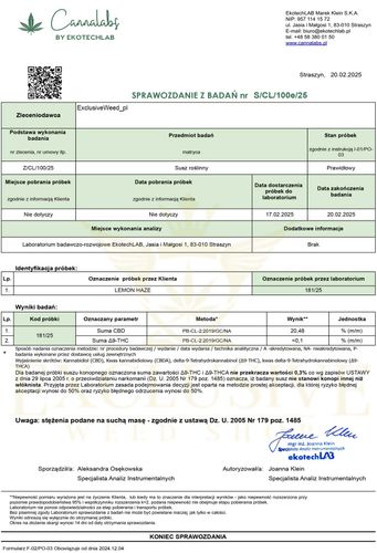 Susz konopny Lemon Haze CBD 50g na Arena.pl