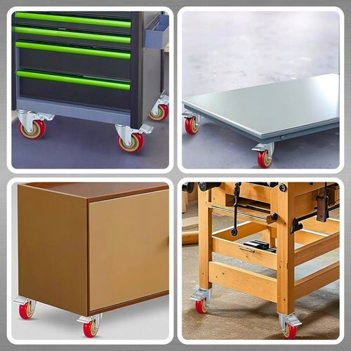 KÓŁKA OBROTOWE 75mm 200kg Z HAMULCEM GUMOWE ZESTAW JEZDNY WÓZKA 4 SZT na Arena.pl