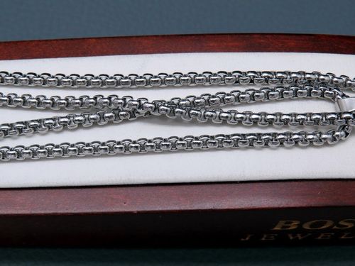 SREBRNY ŁAŃCUSZEK Z KRZYŻYKIEM STAL CHIRURGICZNA 316L SPLOT KRÓLEWSKI 60CM na Arena.pl