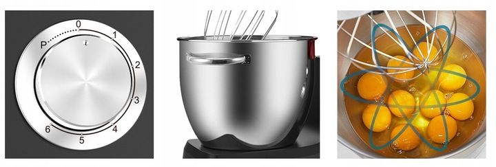 ROBOT KUCHENNY 8w1 PLANETARNY MIKSER 2700W MISA 6,5L DO CIASTA ZBIERAK LCD zdjęcie 6