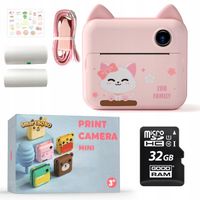 Aparat cyfrowy natychmiastowy dla dzieci z drukarką termiczną Kotek