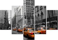 70 100CM OBRAZ 5 ELEM MANHATTAN TAXI DRUK PŁÓTNO