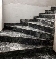 Marmuropodobne płytki na schody 120x30 GRAFIT / SZARY antypoślizgowe NOWOŚĆ