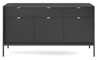Komoda Delicious duża ryflowana czarna