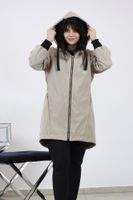 Beżowa Kurtka Parka Damska Wiosenna 42