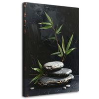 Obraz do salonu sypialni, Kamienie zen spa liście 20x30