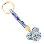 Brelok kryształowa myszka niebieska