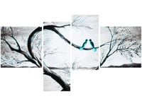 100 55CM OBRAZ 4 ELEM W TURKUSOWYM ŚWIETLE KSIĘŻYCA PŁÓTNO DRUK