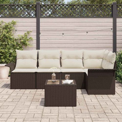 Zestaw Sof na Ogród 6 pcs 242.5 x 132.5 x 85 cm Polirattan na Arena.pl