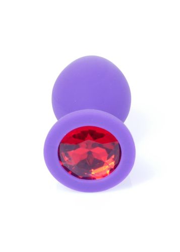 Plug-Jewellery Purple Silicon PLUG Medium- Red Diamond na Arena.pl