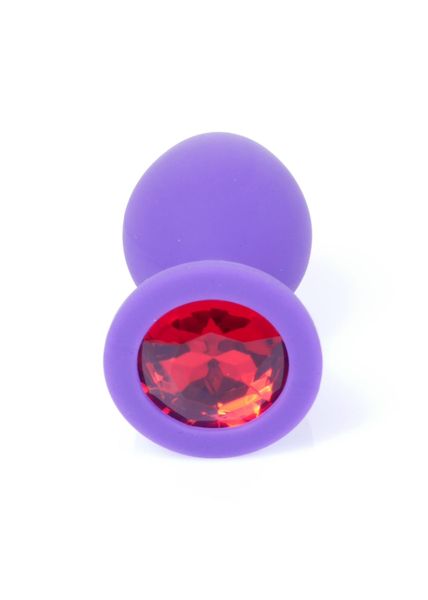 Plug-Jewellery Purple Silicon Plug Medium- Red Diamond zdjęcie 2