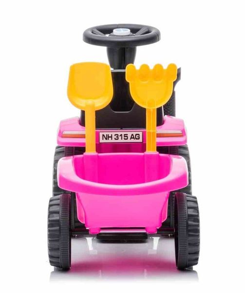 Jeździk pchacz chodzik traktor z przyczepą New Holland różowy zdjęcie 5