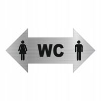 TABLICZKA TABLICA GRAWEROWANA STRZAŁKA nierdzewna z TWOIM NAPISEM wc