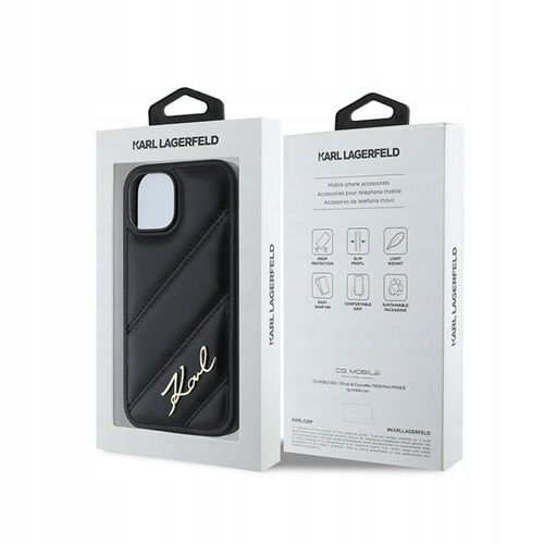Etui do iPhone 15 / 14 / 13 Karl Lagerfeld Diagonal Quilted Script Case na Arena.pl