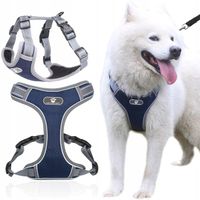 SZELKI DLA PSA BEZUCISKOWE REGULOWANE GUARD MOCNE Z REGULACJĄ ODBLASKIEM L