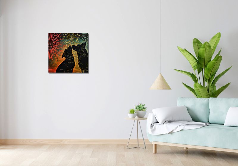 Obraz 50x50cm Psi Uścisk zdjęcie 2