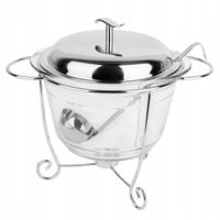 WAZA do ZUPY SOSÓW z PODGRZEWACZEM Łyżka Wazowa Srebrna STALOWA Tadar 4 l